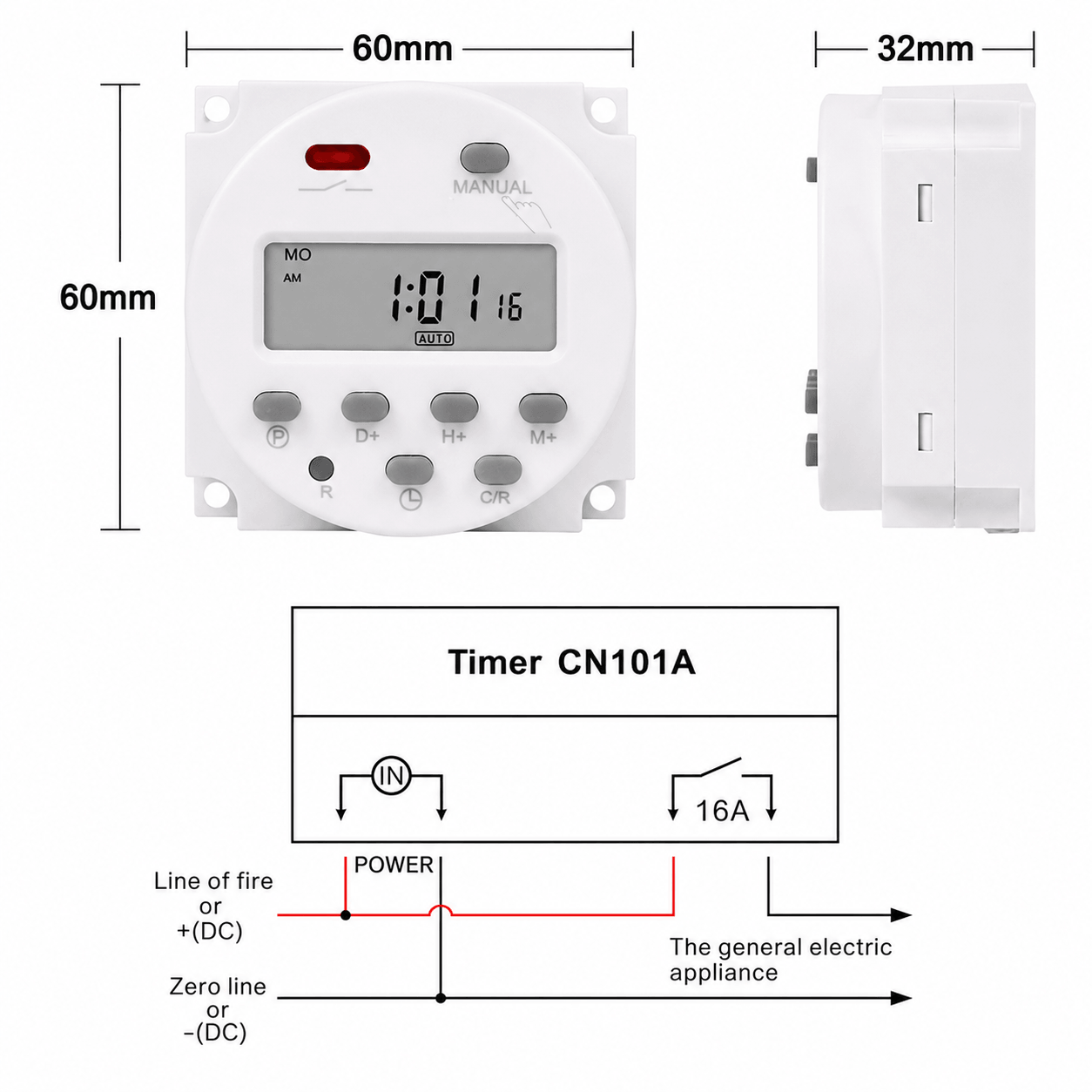 CN101A 12V Digital Programmable Timer