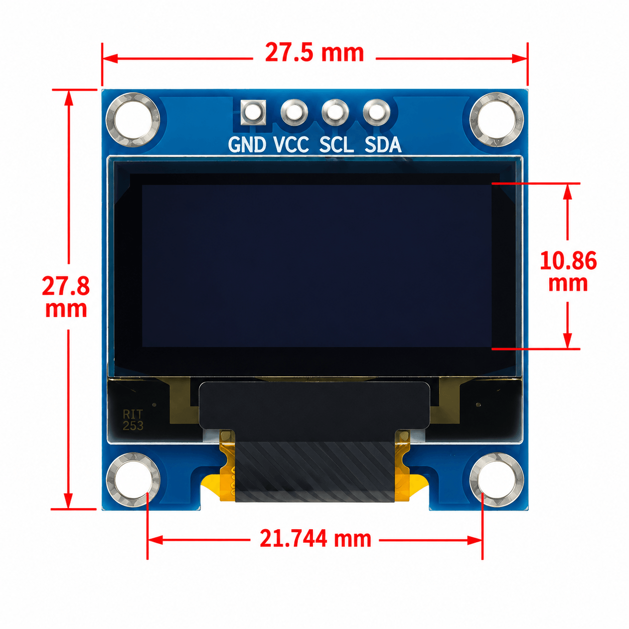 0.96 OLED Display Module – White Colour