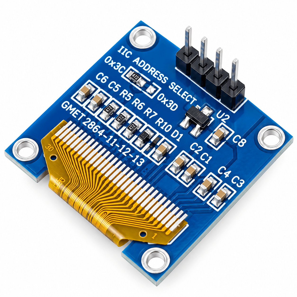 0.96 OLED Display Module – White Colour.