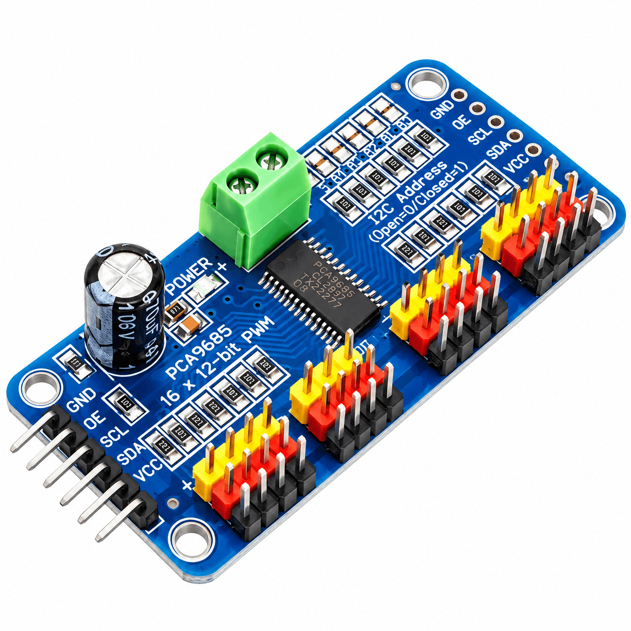 PCA9685 16-Channel 12-Bit PWM Servo Driver Module
