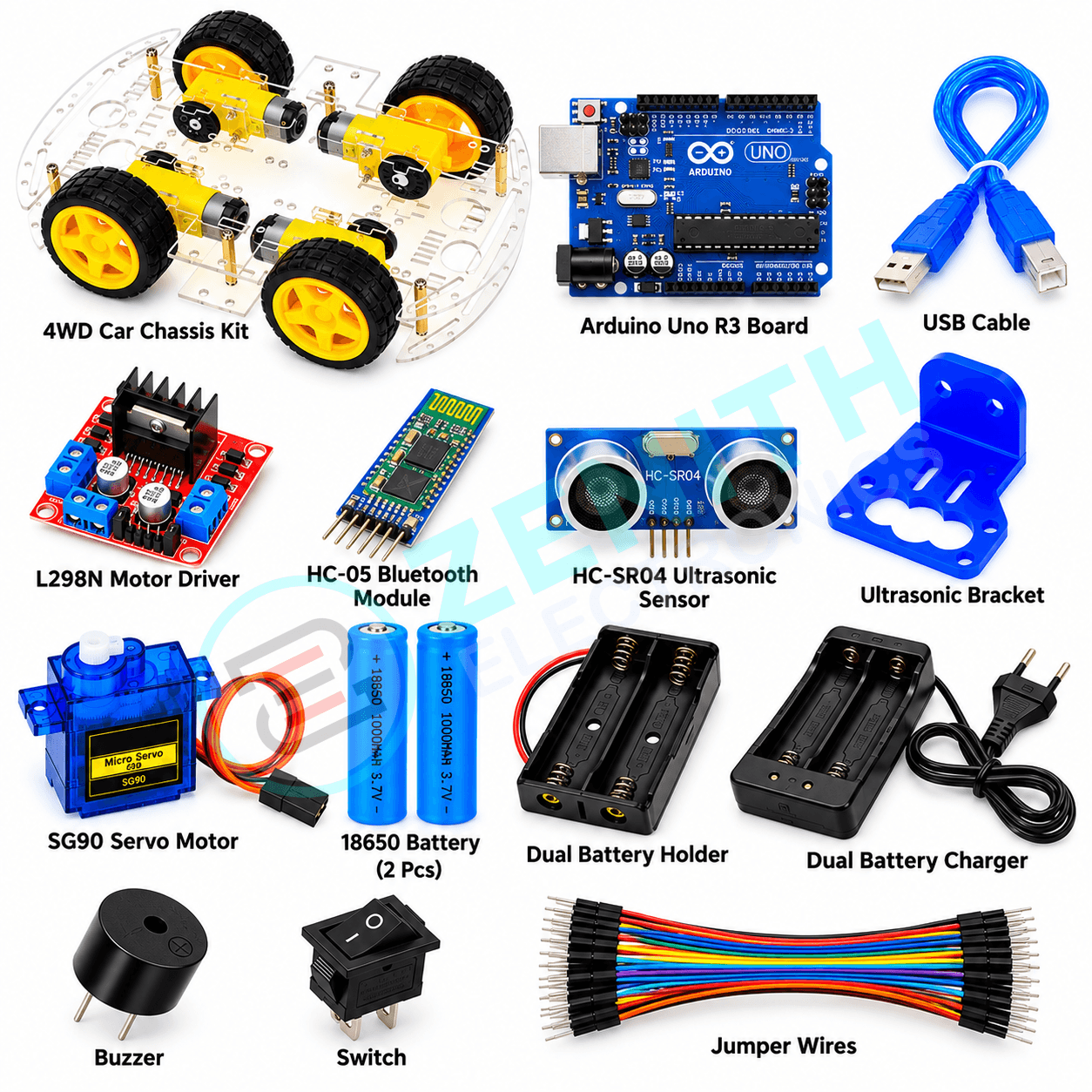 Arduino 4WD Bluetooth Robot Car Full Kit.